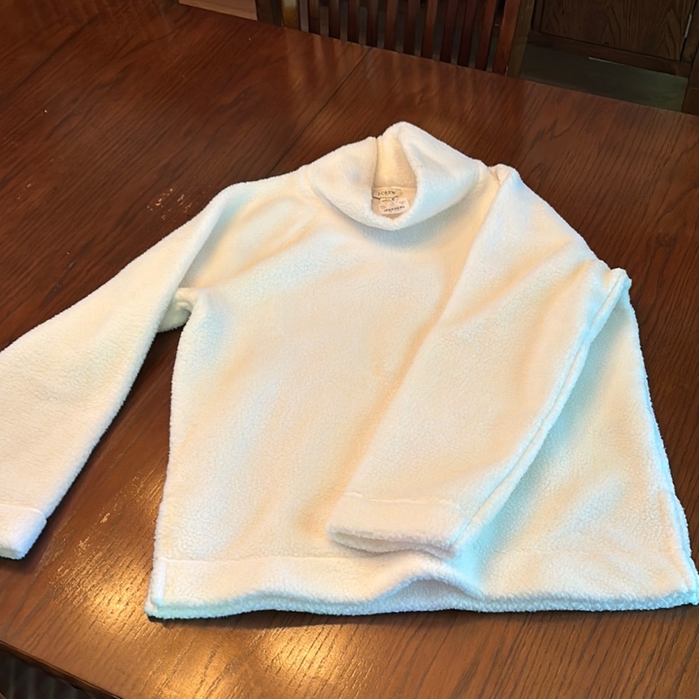 J. Crew White Cozy Long Sleeve Pullover